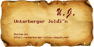 Unterberger Jolán névjegykártya